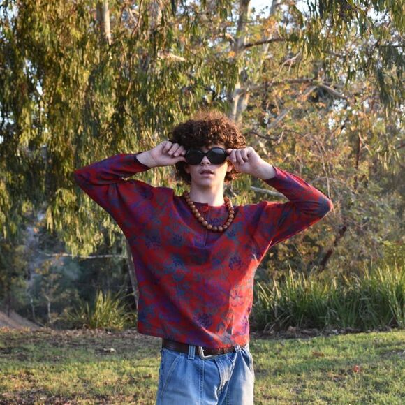 Vintage Rodier Paris Red and Purple Floral Brocade- 38 - Picture 6 of 7